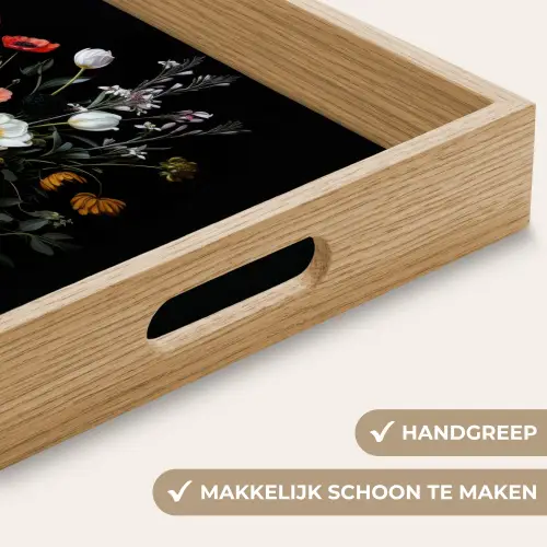 Bloemstuk - Vaas - Zwart Dienblad Rechthoek middel -USP_HandgreepNL