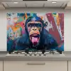 Aap - Tong - Abstract - Zwart keuken achterwand spatscherm klein -3d_website