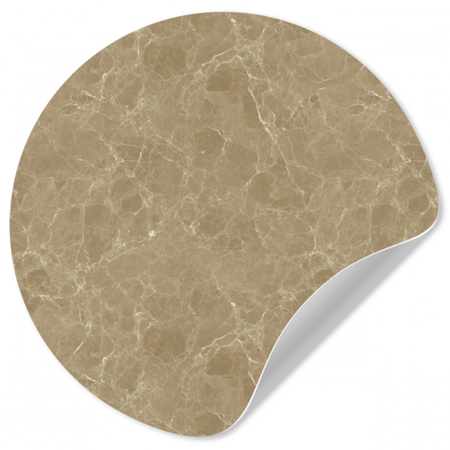 Beige - Marmer - Witte aders Wandcirkel behangsticker klein 186 -3d