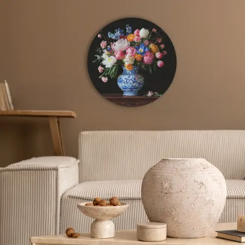 Rozen - Bloemen - Vaas - Boeket Akoestische PET Vilt - Rond klein -sfeer1