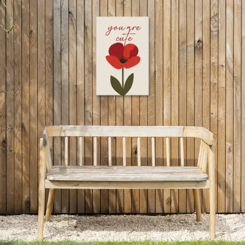 Klaproos - Bloem - Rood - Valentijn Tuinposter op houten frame 2 cm dik klein -sfeer4