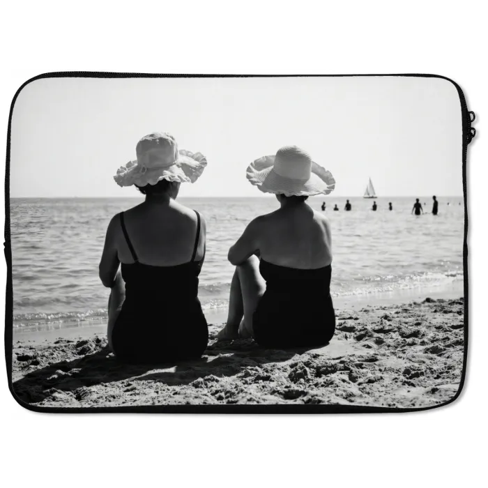 Vrouwen - Zonnehoed - Strand - Zwart - Wit laptophoes neopreen klein -zkaufland3dotto