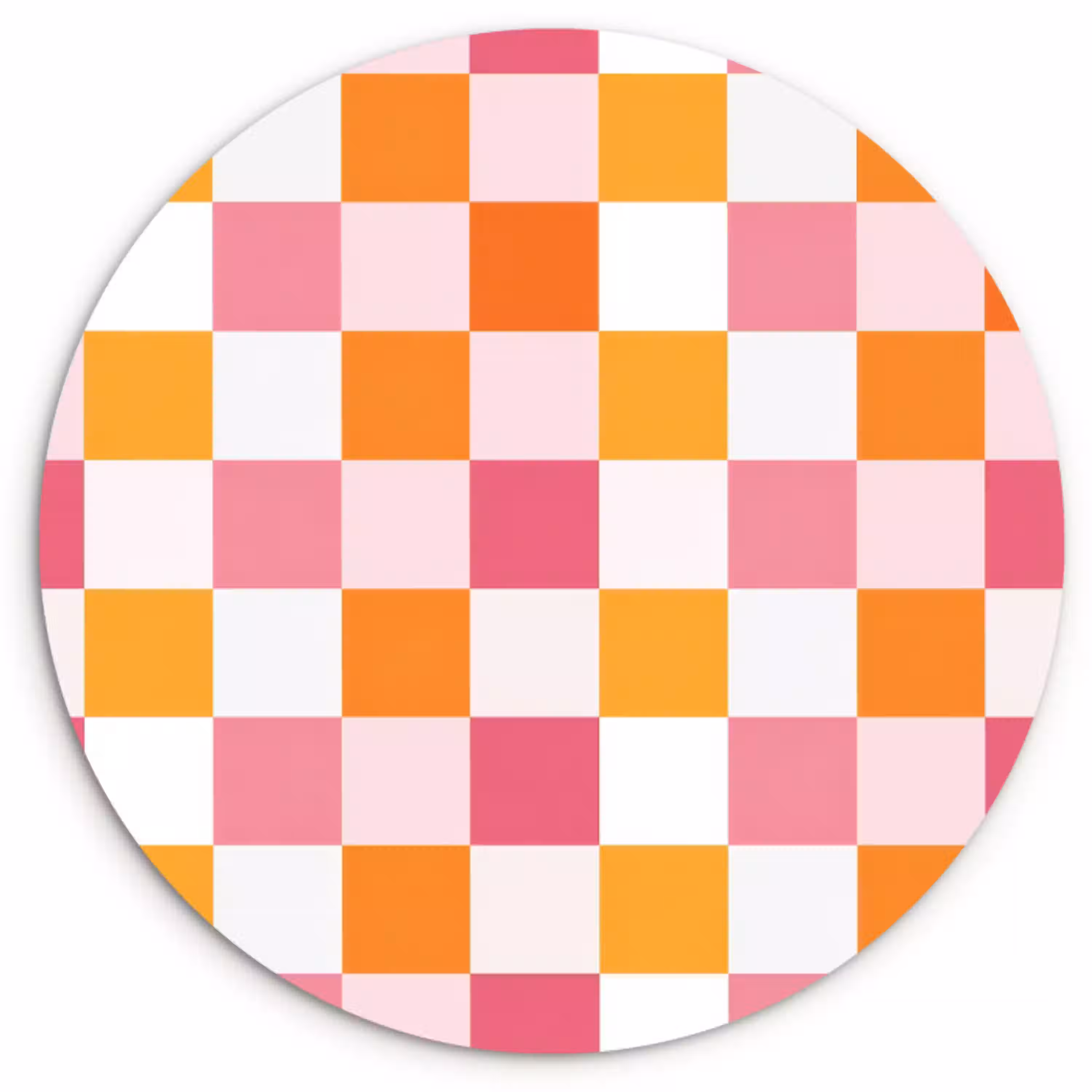 Patroon - Vierkant - Roze Wandcirkel kunststof plaat 5mm dik klein 188 -3d