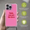 Moeder - Boodschap -Roze Hoesje iPhone 16 Pro Max met koord klein -sfeer2_NL