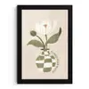 Bloem - Wit - Vaas - Quote fotolijst zwart zonder passe partout klein -3d