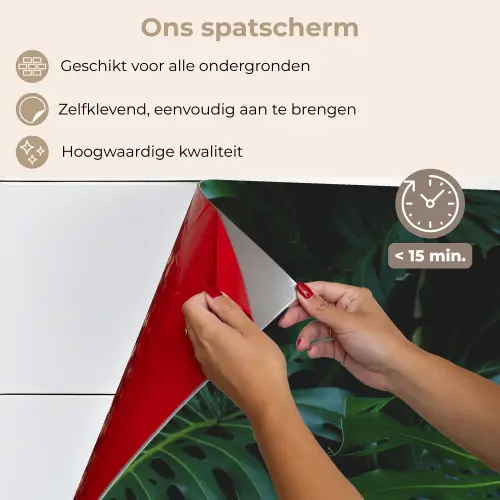 Bladeren - Tropisch - Monstera - Jungle keuken achterwand spatscherm middel -spatscherm_NL