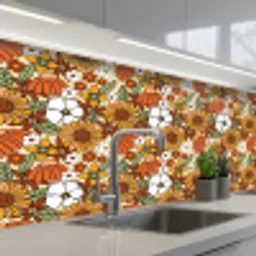 Bloemen - Vintage - Patronen keuken achterwand 2 middel 871 -3d_schuin