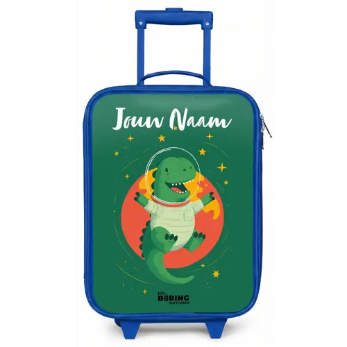 Dino - Planeet - Sterren - Groen Kinderkoffer - Blauw klein -zz3dotto