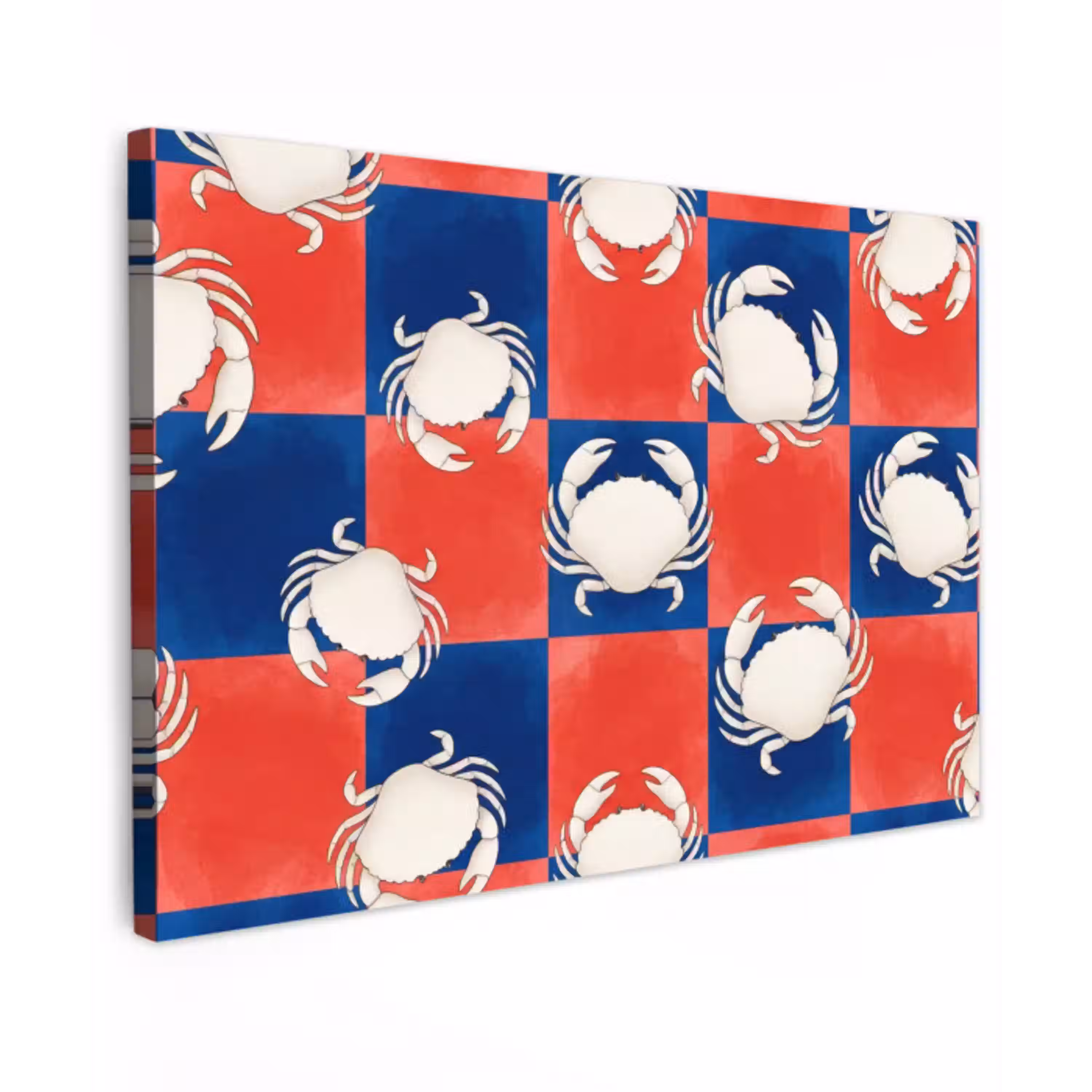 Patroon - Zeeleven - Rood - Blauw - Abstract canvas 2cm klein -z3d