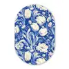 Bloemen - Delfts Blauw - Patroon - Tulp Wandcirkel Ovaal Forex klein -3d