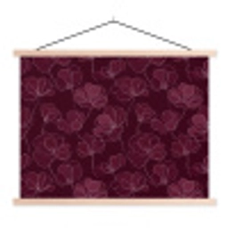 Bloemen - Patroon - Bordeauxrood textielposter latten blank klein 122 -3d