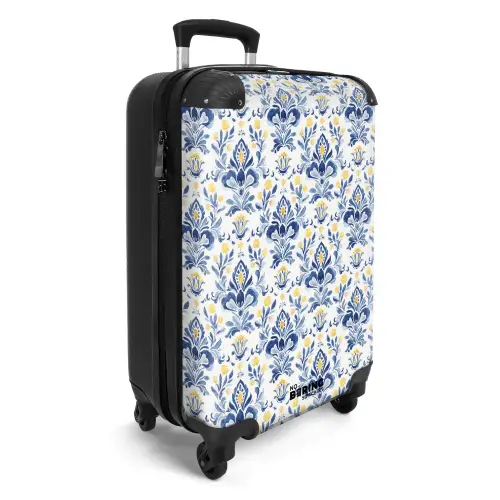 Barok patroon blauw geel NBS - Handbagage koffer - Kinderen Unisex middel -productfoto_3d