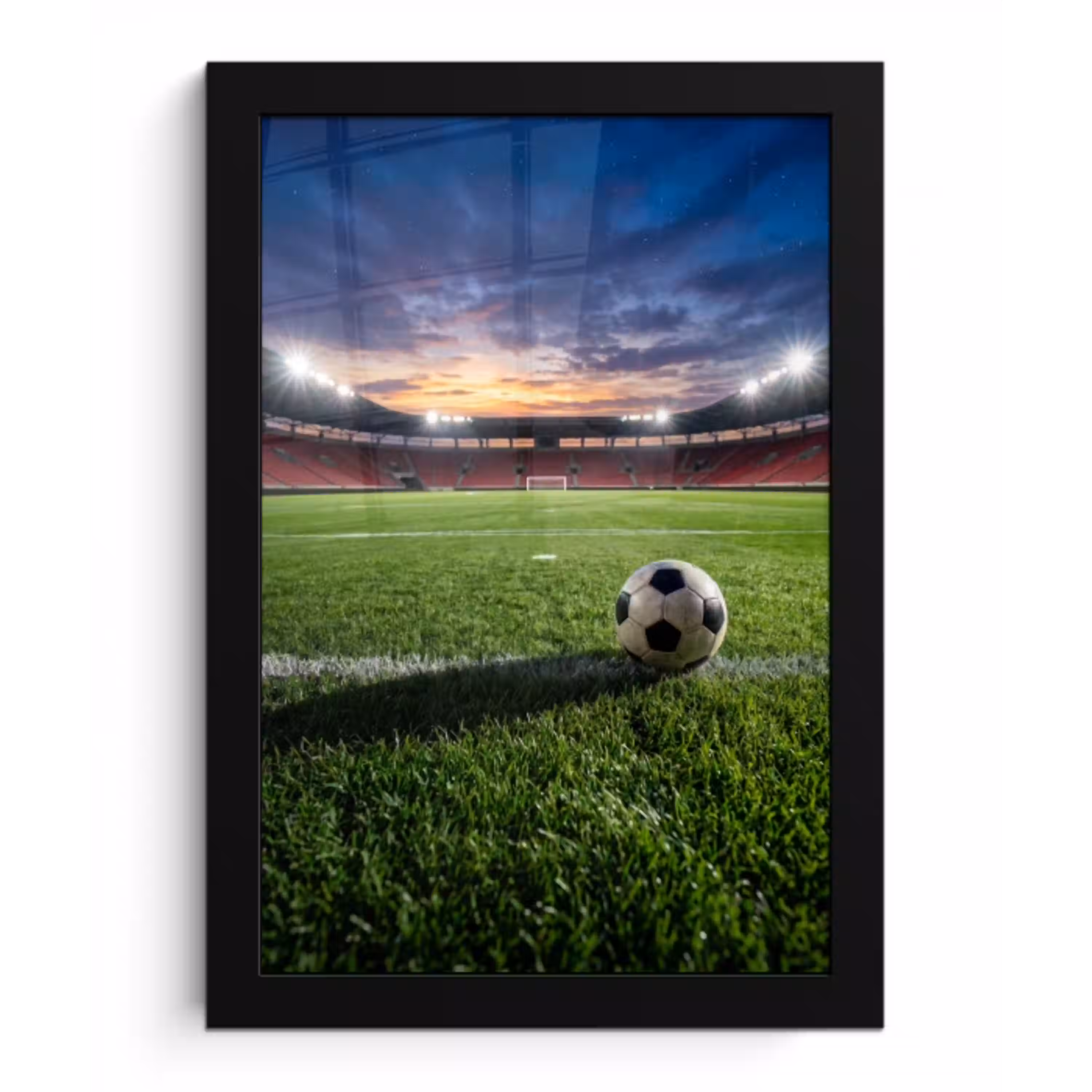 Voetbal - Stadion - Sport - Groen fotolijst zwart zonder passe partout klein -3d