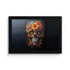 Bloemen - Kleurrijk - Schedel fotolijst zwart zonder passe partout klein -3d