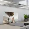 Kust - Klif - Boom - Gebouw keuken achterwand spatscherm klein -3d_schuin