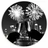 Vuurwerk - Proosten - Skyline - Champagne KitchenYeah - Keuken - Wandcirkel Forex klein -3d