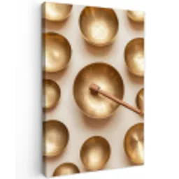 Symmetrisch - Goud - Brons - Balans Tuinposter op houten frame 2 cm dik klein -3d