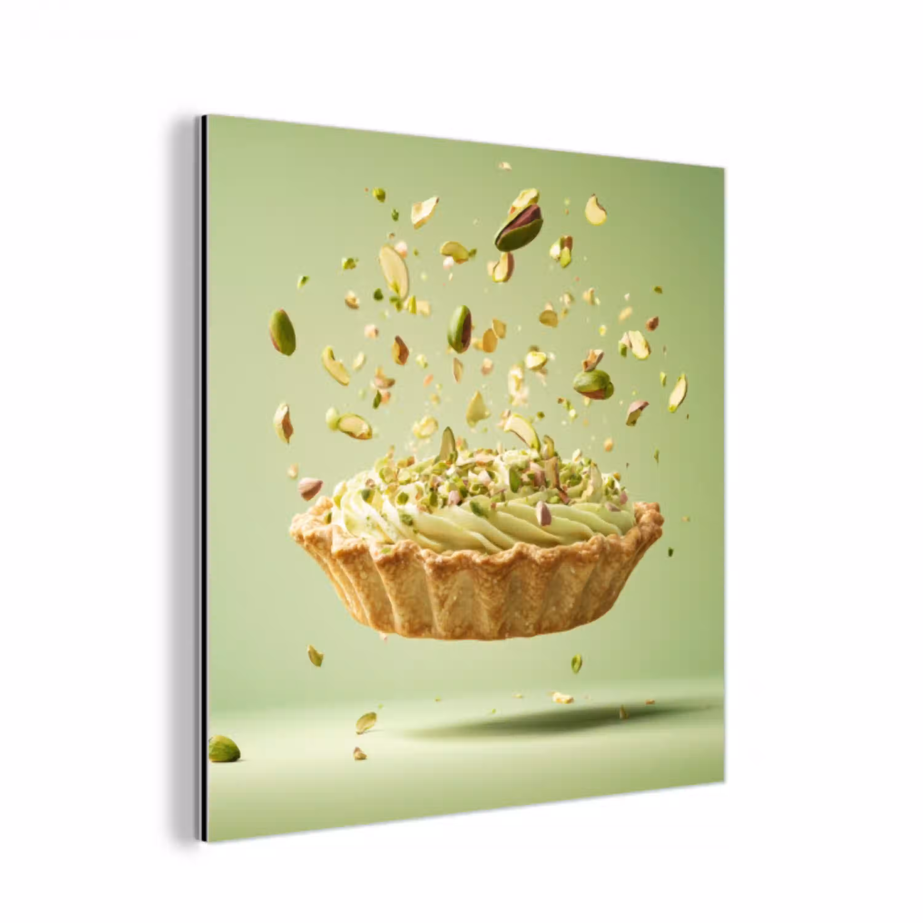 Pistache - Taart - Noten - Eten aluminium wit klein -3d