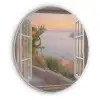 Doorkijk - Uitzicht - Meer - Landschap Akoestische PET Vilt - Rond klein -3d