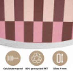 Roze - Rood - Blokjes Akoestische PET Vilt - Rond klein 838 -closeup_NL