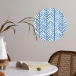 Patroon - Streep - Blauw Wandcirkel behangsticker klein 186 -sfeer3