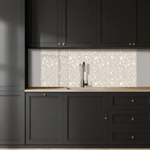 Bloemen - Steel - Blaadjes keuken achterwand 2 middel 871 -sfeer1