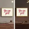 you go girl - Rood - Wit Light Box met batterij (Wandlamp) middel -sfeer3