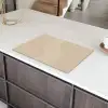Parallelle lijnen - Lichte textuur - Beige Inductie beschermer vinyl 3mm klein -sfeer8