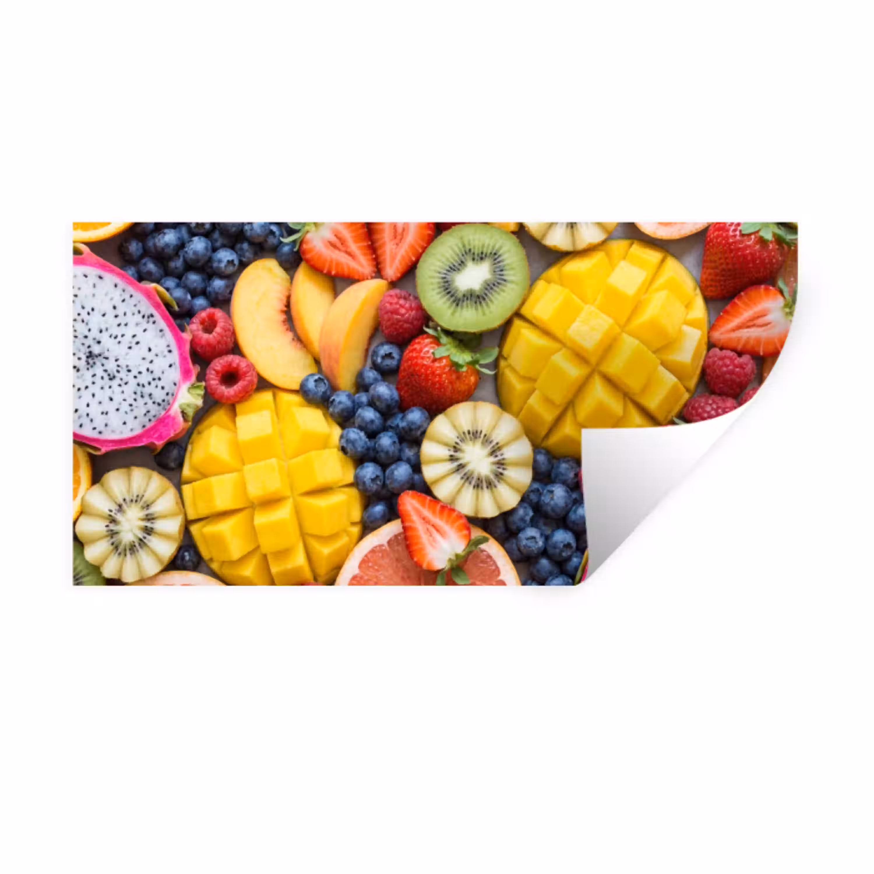 Fruit - Versneden - Kleurrijk - Eten - Gezond Muursticker klein -3d