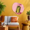 Augurken - Pot - Schaduw - Roze Wandcirkel Organisch Plexiglas middel -sfeer4