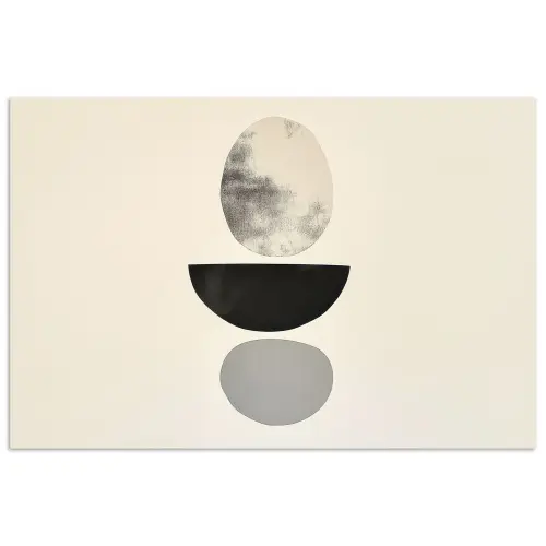 Beige - Japandi - Wabi sabi poster papier klein -3d