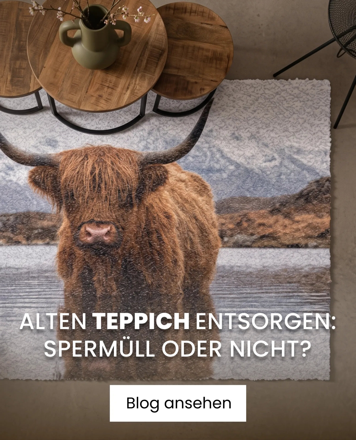 Teppich von Kuh