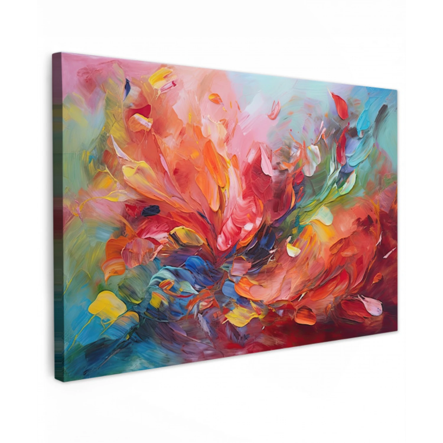 Olieverf - Kunst - Abstract - Kleurrijk canvas 2cm klein -z3d