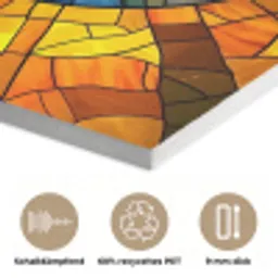 Mozaïek - Zon - Geel - Cirkel PET vilt klein -closeup_DE