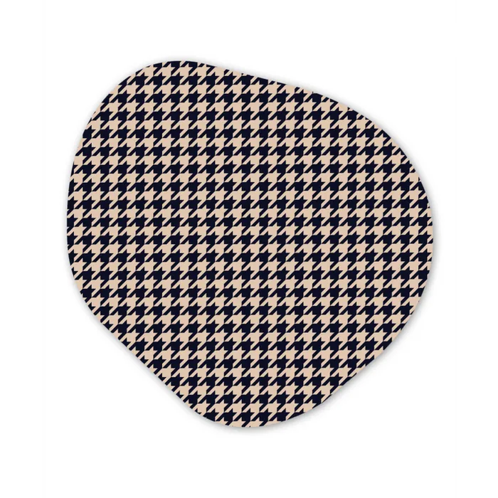 Plaid - Patroon - Ruit - Donkerblauw Wandcirkel Organisch Forex 3mm klein 629 -3d