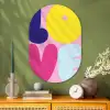 Love - Valentijn - Kleurrijk Wandcirkel Ovaal Glas middel -sfeer2