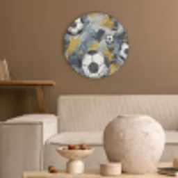 Voetbal - Abstract - Sport - Kleurrijk Akoestische PET Vilt - Rond klein -sfeer1