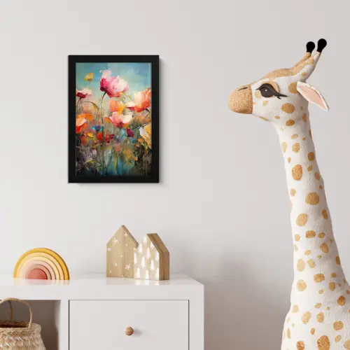 Bloemen - Watercolor - Kunst - Botanisch - Natuur fotolijst zwart zonder passe partout klein -usfeer4_kinderkamer