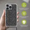 Terrazzo -  Patroon - Zwart - Wit Hoesje iPhone 16 Pro Max met koord klein 804 -sfeer2_NL