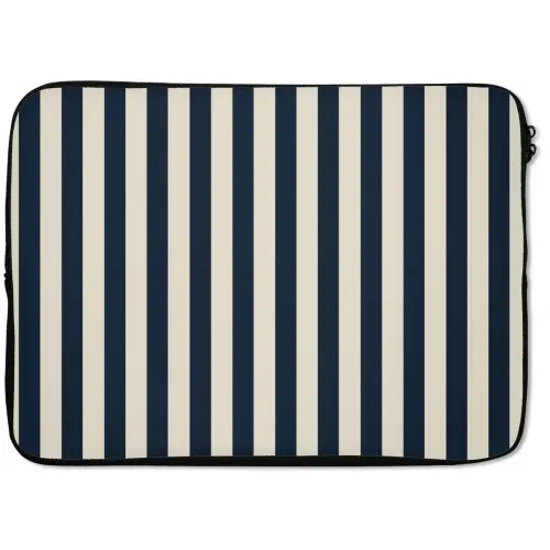 Verticale strepen - Blauw - Crème laptophoes neopreen klein 279 -zkaufland3dotto