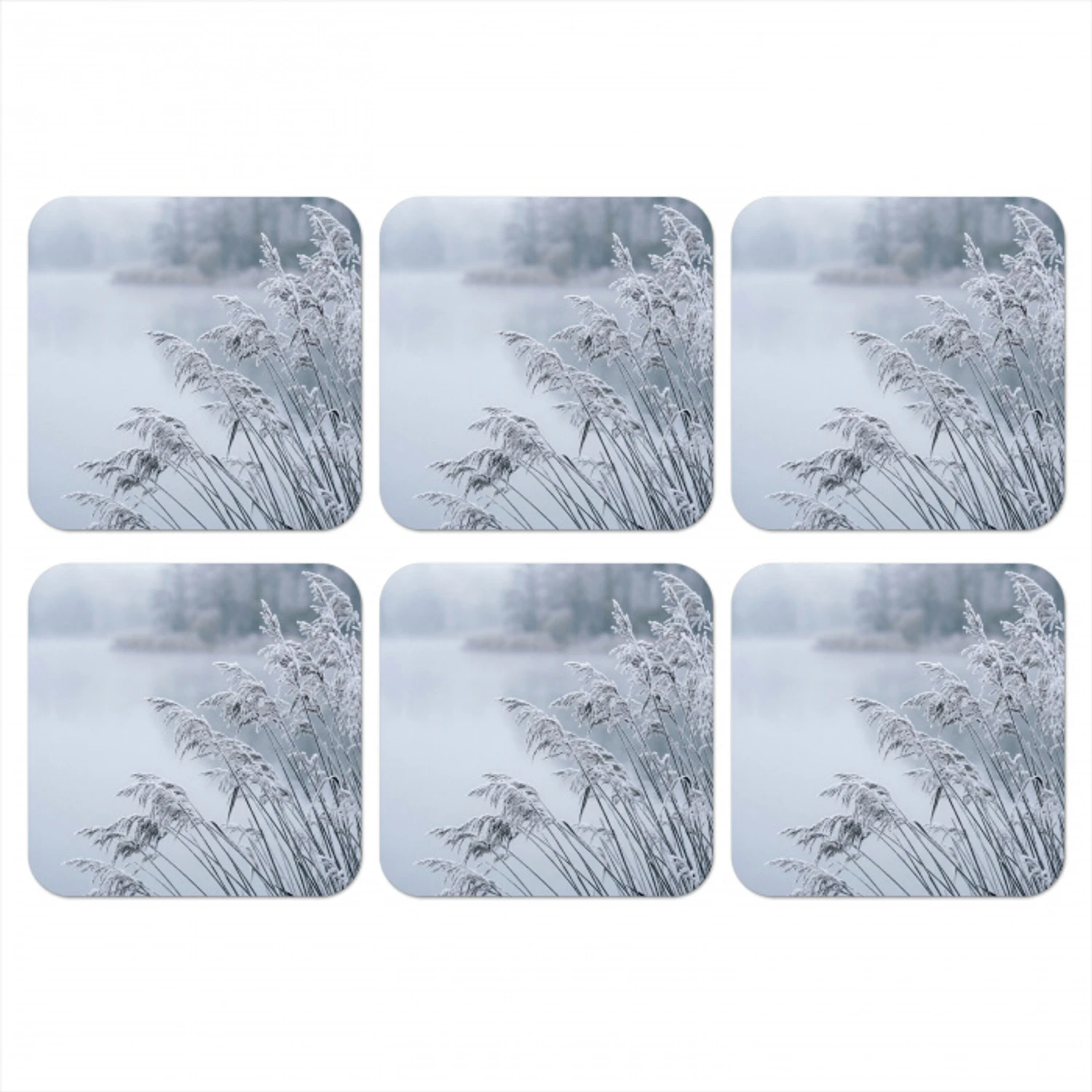 Riet - Bevroren - Winter - Natuur onderzetter kurk middel -3d