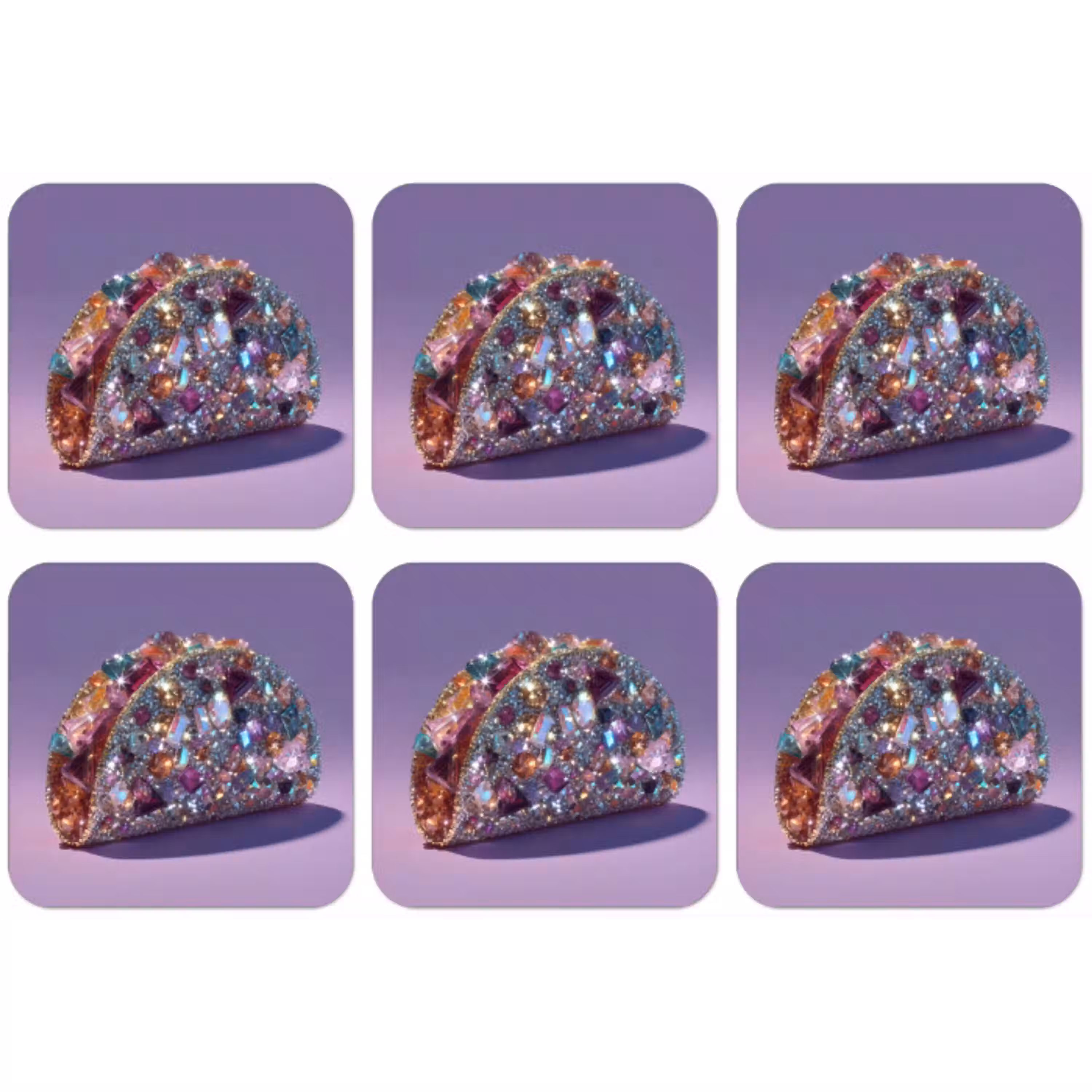 Edelstenen - Glitters - Paars - Kleurrijk onderzetter kurk middel -zkaufland3dotto