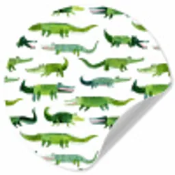 krokodillen - Speels - Groen Wandcirkel behangsticker klein 186 -3d