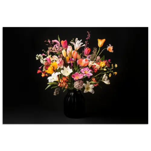 Vaas - Bloemen - Tulpen poster papier klein -3d