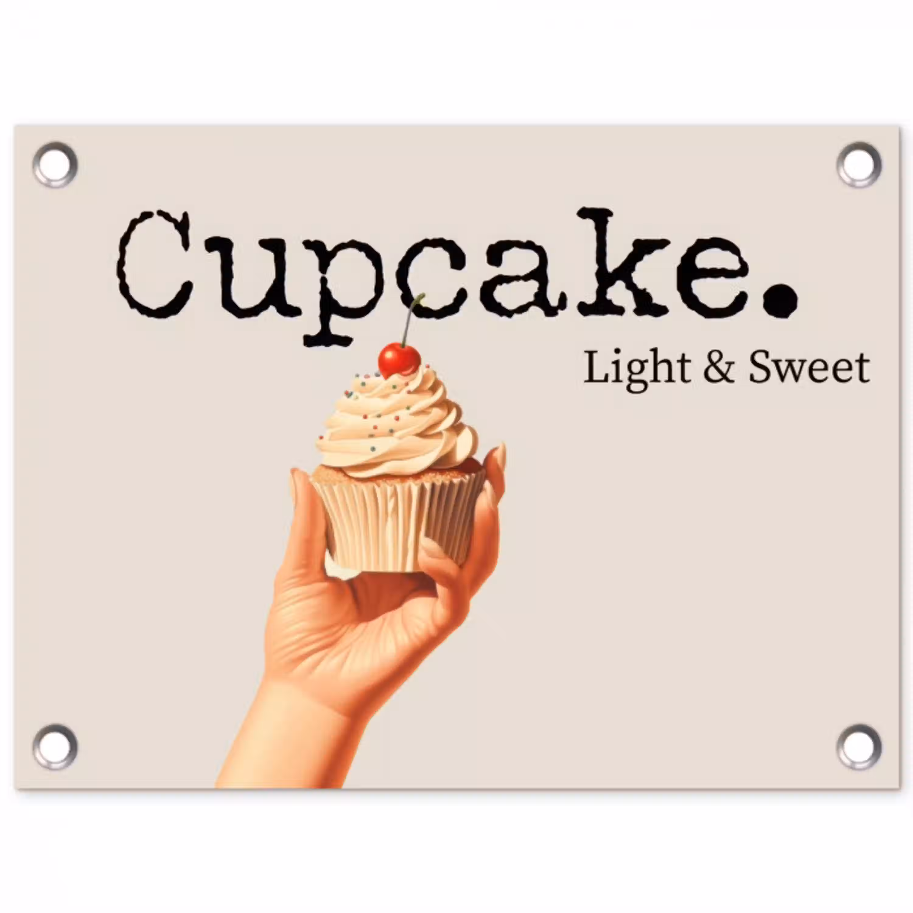 Cupcake - Zoet - Kers tuinposter los doek klein -3d
