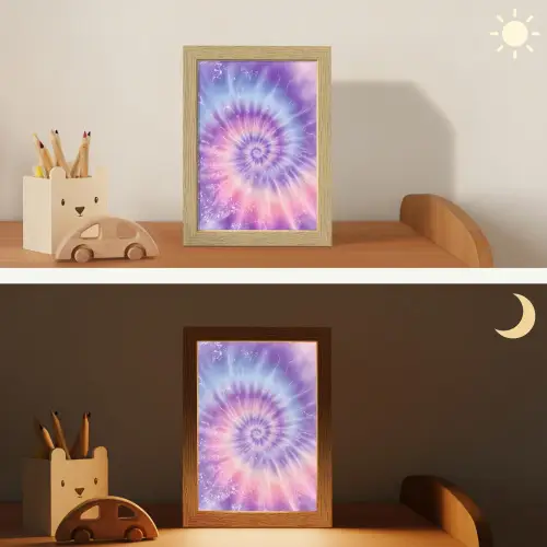 Pasteltinten - Paars - Spiraal - Marmer Light Box met kabel klein -sfeer3_kind