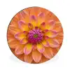 Dahlia - Bloem - Oranje Wandcirkel aluminium klein -3d