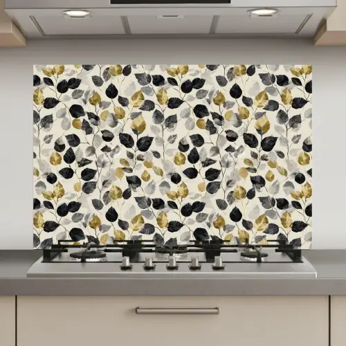 Botanisch - Goud - Zwart keuken achterwand spatscherm klein 900 -3d_website