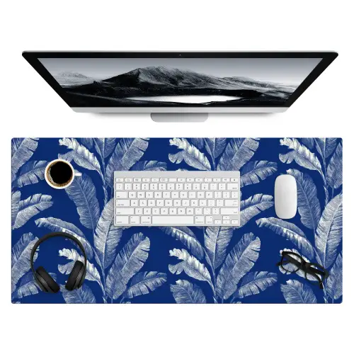 Blad - Palm - Blauw Muismat XXL klein 681 -3d