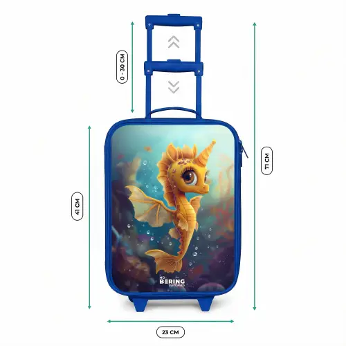 Oranje zeepaardje in het water Kinderkoffer - Blauw klein -productfoto_formaten
